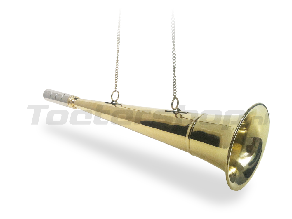 brass ship horn with chrome mouth piece 33cm - The HornWarehouse